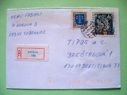 Slovakia 1998 Registered Cover Sent Locally - Dubnica Arms Oak - Concentration Camps - Cartas & Documentos