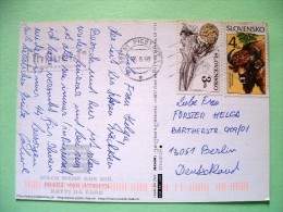 Slovakia 1998 Postcard "women - School" Sent To Germany - Olympic Gold Medal Conoeing - Bison Buffalo - Cartas & Documentos