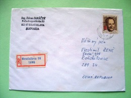 Slovakia 2000 Registered Cover Sent Locally - Dubcek Politician - Cartas & Documentos