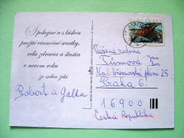 Slovakia 2001 Postcard "Champagne Wine - Apple" Sent Locally - Book Illustrations - Boat - Covers & Documents