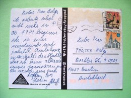 Slovakia 2001 Postcard "Zodiac Balance" Sent To Germany - Martin Church - Nitra Church - Cartas & Documentos