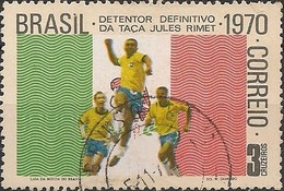 BRAZIL - BRAZIL WINS JULES RIMET TROPHY IN MEXICO WORLD CUP (3Cr) 1970 - USED - 1970 – Mexique