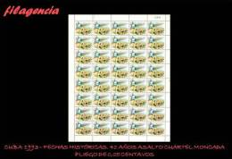 TRASTERO. CUBA. PLIEGOS. 1993-08 40 ANIVERSARIO DEL ASALTO AL CUARTEL MONCADA. SELLO DE 0.05 CENTAVOS - Blocs-feuillets