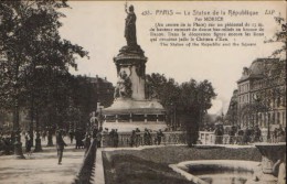 France - Carte Postale Ecrit Et Circule En 1926 - Paris, La Statue De La Republique - 2/scans - Estatuas