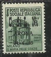ITALY ITALIA 1945 CLN ARONA MONUMENTS DESTROYED OVERPRINTED MONUMENTI DISTRUTTI SOPRASTAMPATO CENT. 25c MNH - National Liberation Committee (CLN)