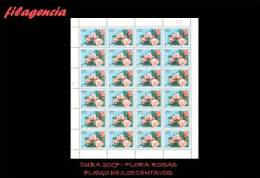 TRASTERO. CUBA. PLIEGOS. 2007-37 FLORA. ROSAS. SELLO DE 0.05 CENTAVOS - Blocks & Sheetlets