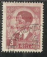 OCCUPAZIONE ITALIANA MONTENEGRO 1942 GOVERNATORATO RED OVERPRINTED SOPRASTAMPA ROSSA LIRE 3 D USED - Montenegro