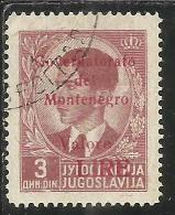 OCCUPAZIONE ITALIANA MONTENEGRO 1942 GOVERNATORATO RED OVERPRINTED SOPRASTAMPA ROSSA LIRE 3 D USED - Montenegro