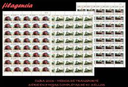 CUBA. PLIEGOS. 2003-10 MEDIOS DE TRANSPORTE - Hojas Y Bloques