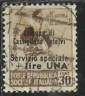 EMISSIONI LOCALI CASTIGLIONE D´INTELVI 1945 MONUMENTI DISTRUTTI (498) MONUMENTS DESTROYED LIRE 1 SU 30 CENT. USATO USED - Ortsausgaben/Autonome A.