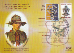 321-SCOUTS, SCUTISME, CAMIL RESSU, PC STATIONERY, ENTIER POSTAL, 2004, ROMANIA - Covers & Documents
