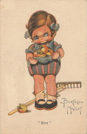 ENFANTS - LITTLE GIRL - MAEDCHEN - Jolie Carte Fantaisie Fillette Avec Pommes " EVE " Signée BEATRICE MALLET - Mallet, B.