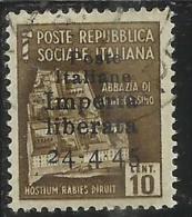 ITALY ITALIA 1945 CLN IMPERIA LIBERATA MONUMENTS DESTROYED OVERPRINTED MONUMENTI DISTRUTTI CENT. 10 USATO USED - Nationales Befreiungskomitee