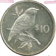 FIJI $10 BIRD FRONT QEII HEAD BACK 1978 AG SILVER UNC  KM41 READ DESCRIPTION CAREFULLY !!! - Fiji
