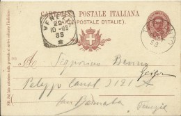 ITALY 1898 - CARTOLINA POSTALE PRESTAMPATA 10 CENT INVIATA DA TARCENTO A VENEZIA OBL TARCENTO 22,1898 OBL ARRIVO VENEZIA - Marcofilía