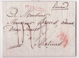 L. 1807 Man. Vienne + Marque "AUTRICHE" + "22" Biffé Et "14" Et 14 à La Craie Rge Pour Malines - ...-1850 Prephilately