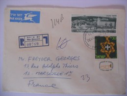 Israel Lettre Recommande De Nes Ziyyona 1969 Pour Marseille - Brieven En Documenten