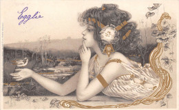 ¤¤  -   Carte D´Illustrateur  " Raphael KIRCHNER "  -   Art Nouveau  -  Femme    -  ¤¤ - Kirchner, Raphael