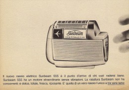 # ELECTRIC SHAVER SUNBEAM 1950s Advert Pubblicità Publicitè Reklame Razor Rasoio Rasoir Rasuradora - Scheermesjes