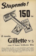 # GILLETTE BLADES 1950s Advert Pubblicità Publicitè Reklame Lamette Rasoio Lames Rasoir Cuchillas Klingen - Lamette Da Barba