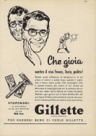 # GILLETTE BLADES 1950s Advert Pubblicità Publicitè Reklame Lamette Rasoio Lames Rasoir Cuchillas Klingen - Lamette Da Barba