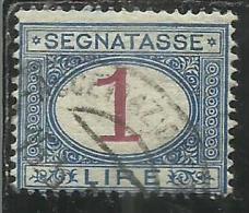 ITALIA REGNO ITALY KINGDOM 1890 - 1894 SEGNATASSE DEL 1870 TAXES DUE TASSE CIFRA NUMERAL LIRE 1 TIMBRATO USED - Strafport