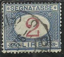 ITALIA REGNO ITALY KINGDOM 1903 SEGNATASSE TAXES DUE TASSE CIFRA NUMERAL LIRE 2  USATO USED - Taxe