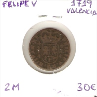 MONEDA DE ESPAÑA DE FELIPE V DE 2 MARAVEDIS DEL AÑO 1719 (COIN) VALENCIA - Sonstige & Ohne Zuordnung