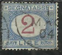 ITALIA REGNO ITALY KINGDOM 1903 SEGNATASSE TAXES DUE TASSE CIFRA NUMERAL LIRE 2  USATO USED - Taxe