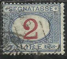 ITALIA REGNO ITALY KINGDOM 1903 SEGNATASSE TAXES DUE TASSE CIFRA NUMERAL LIRE 2  USATO USED - Portomarken
