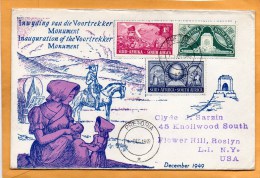 South Africa 1949 FDC Mailed To USA - FDC