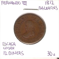 MONEDA DE ESPAÑA DE FERNANDO VII DE 12 DINERS DEL AÑO 1812 (COIN) BALEARES - Other & Unclassified