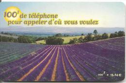 TICKET TELEPHONE-TICKET PR 50-LAVANDE 2-Recto-100F=15.24€- Petits N°-Série- GRATTE-TBE- - FT Tickets
