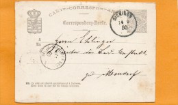 Diekirch Luxembourg 1880 Card Mailed To Mondorf - Ganzsachen