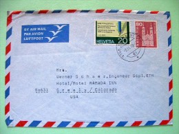 Switzerland 1970 Cover Sent To USA - Population Census - Church - Briefe U. Dokumente