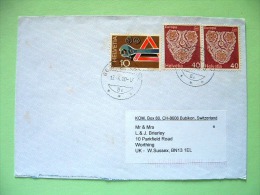 Switzerland 1980 Cover Sent To England - Europa CEPT - Lace - Tool - Cartas & Documentos
