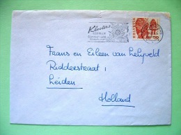 Switzerland 1981 Cover Sent To Holland - Mask - Masked Men - Flower Slogan - Covers & Documents