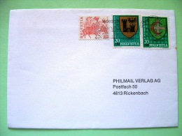 Switzerland 1985 Cover Sent Locally - Hoses - Arms - Eagle - Cross And Moon - Covers & Documents