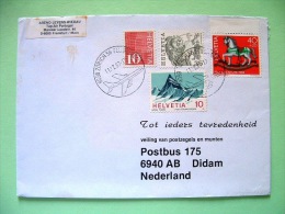 Switzerland 1987 Cover Sent To Holland - Horse Toy - Mask - Mountain - Plane Cancel - Covers & Documents