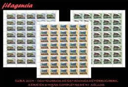 CUBA. PLIEGOS. 2004-24 ESTACIONES DE FERROCARRIL CENTENARIAS. TRENES - Blocks & Sheetlets
