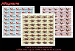 CUBA. PLIEGOS. 2006-12 FAUNA PREHISTÓRICA. DINOSAURIOS - Blocks & Sheetlets