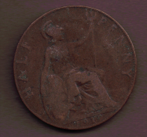 UK  1/2 PENNY 1917 - C. 1/2 Penny