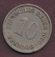 DEUTSCHES REICH 10 PFENNIG 1900 A - 10 Pfennig