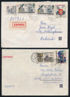 Czechoslovakia CSSR Express Covers (5) To Austria - Collections, Lots & Séries