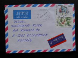 Cover Sent From Romania To Austria Sport Taekwondo Flowers - Lettres & Documents