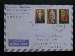 Cover Sent From Greece Art Label Un For Peace - Storia Postale