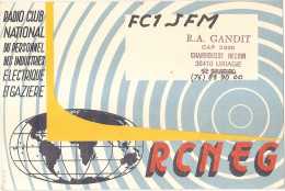 Carte Radio Qsl - Chamrousse - Recoin - Uriage - Club National  Du Personnel Des Industries Electrique Gazière -38 Isère - Chamrousse