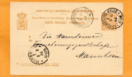 Luxembourg Ville 1884 Card Mailed - Stamped Stationery