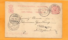 Redange Luxembourg 1891 Card Mailed - Stamped Stationery