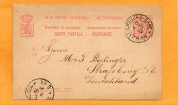 Luxembourg Gare 1892 Card Mailed - Stamped Stationery